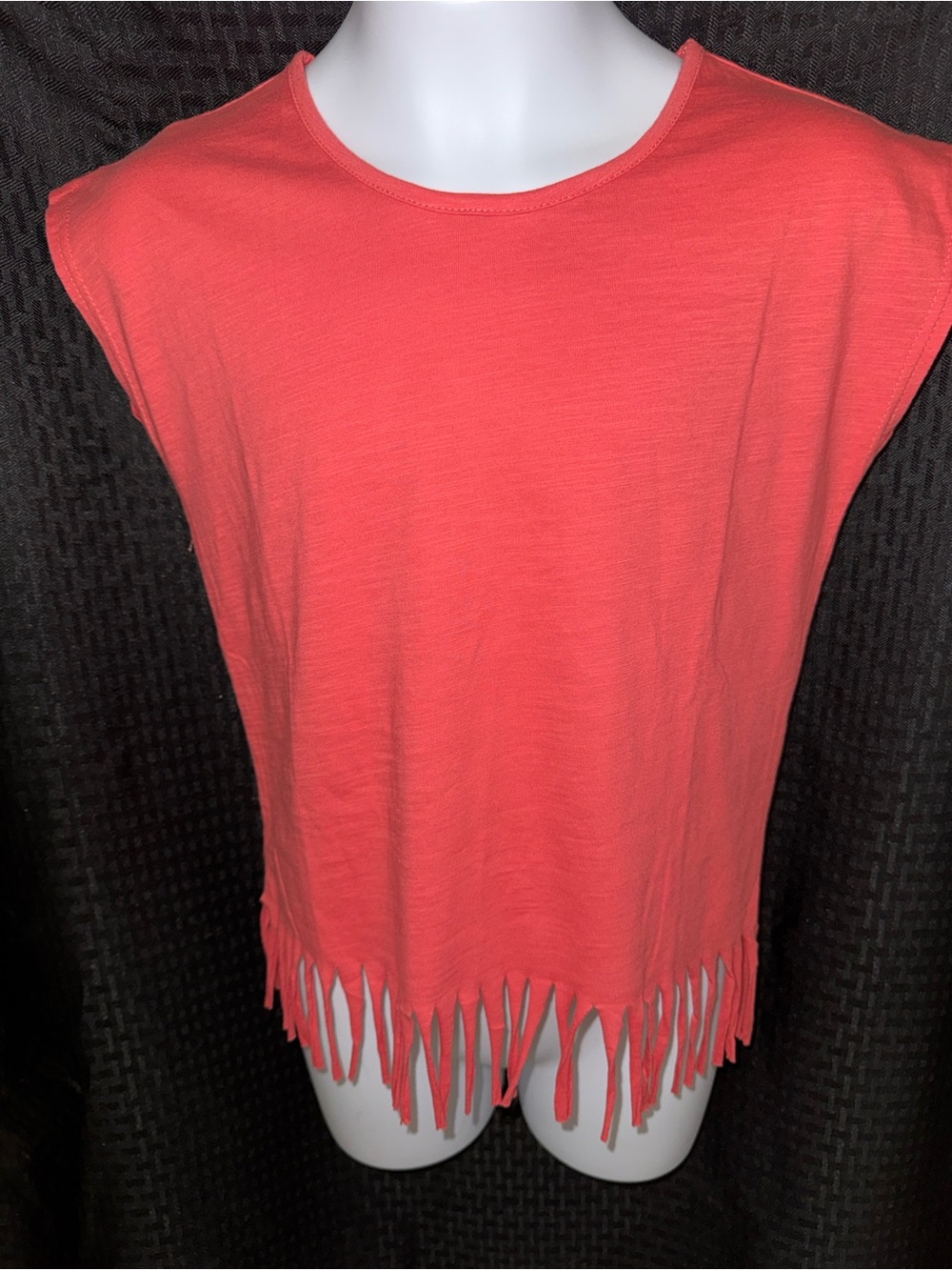 Kids Coral Fringe Tank Top